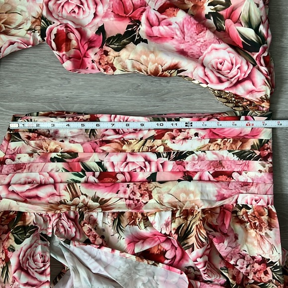 Satiny Floral "Two-Piece" Maxi Dress | EUC Size L - Picture 10 of 12